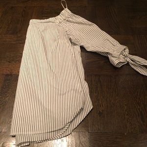 Navy striped off-shoulder top